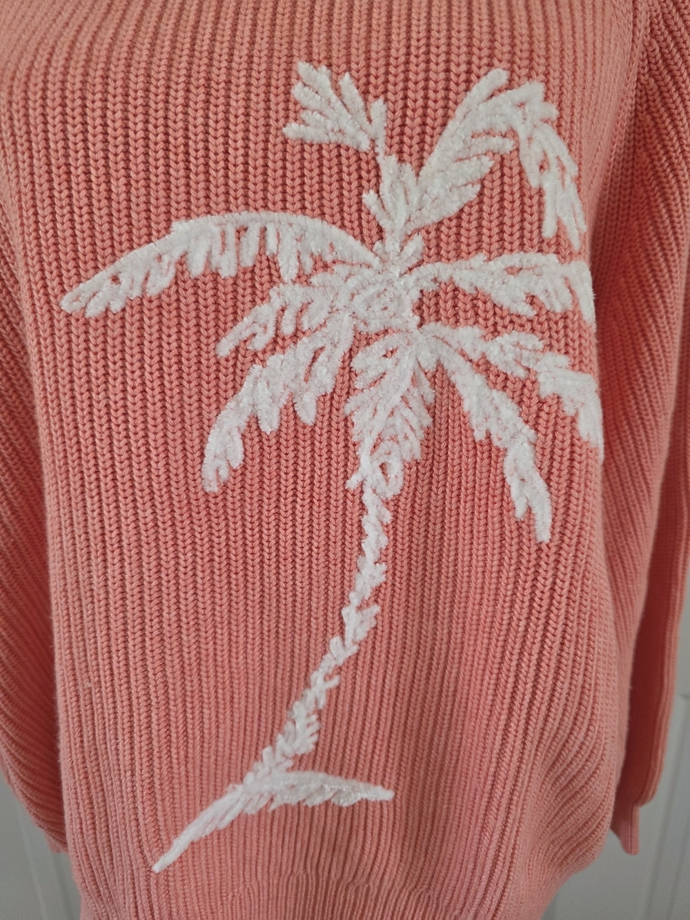 Tommy Bahama Breezy Palm Crew Neck Sweater Pure Coral Heather Size Large - Picture 2 of 10